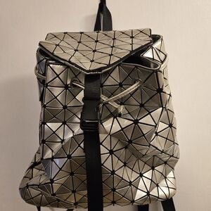 Sondra Roberts Squared Geometric Silver Backpack